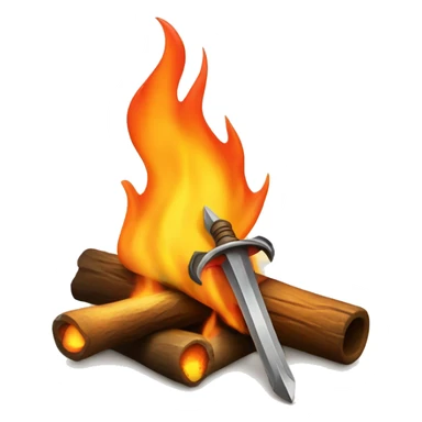  bonfire with a sword coming out of the flames sticker