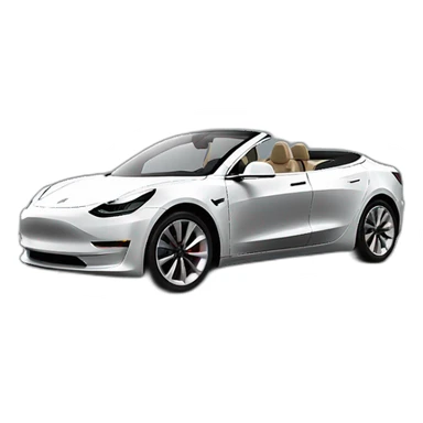 open top, black color, Tesla Model 3, black upholstery, full side view sticker