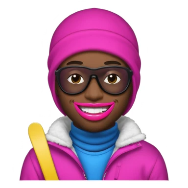 black guy, thug, ski mask, stealing, emoji, big pink lips sticker