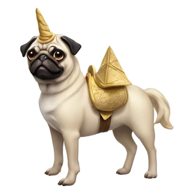 Pug dog riding unicorn sticker