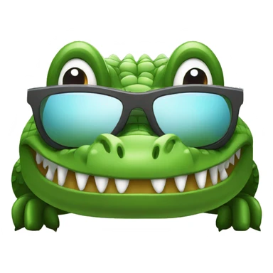 Crocodile in car with sunglasses sticker