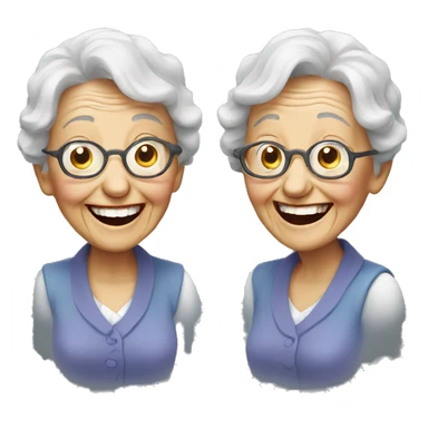 Laughing old lady sticker
