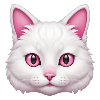 white cat with pink nose and ears sticker