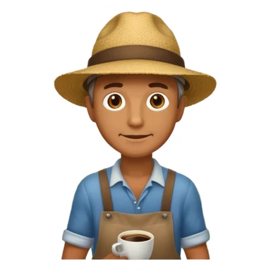 granjero de cafe full body  sticker