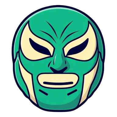 forest green, cream, and Carolina blue luchador mask sticker