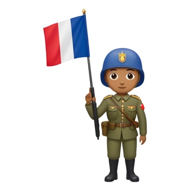 photorealistic soldier french flag sticker
