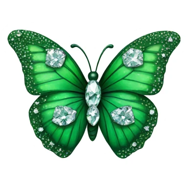 A green butterfly with diamonds  sticker