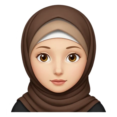 Make a girl with a hijab apple emojies styles and make her white and only her face appear and looking forward not left or right sticker