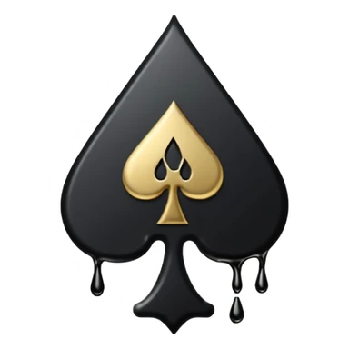 Ace of spades black very  slimey drip effect. White background sticker
