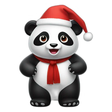 full body christmas panda in vr headset sticker