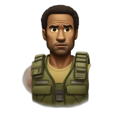 frowning kirk from tropic thunder sticker