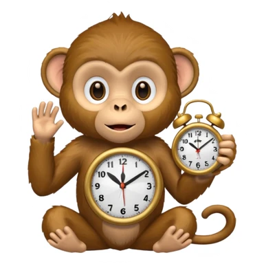 Emoji de mono diciendo tenes hora? sticker