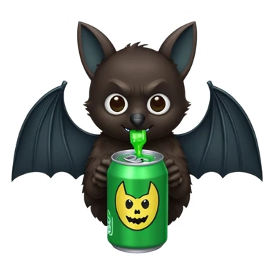 black bat drinkig sprite sticker