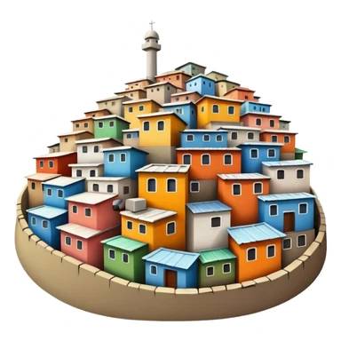 favela with narrow alleys and rooftops sticker