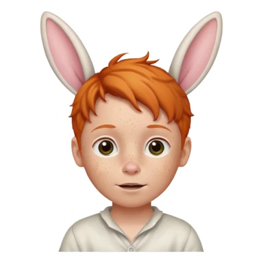 bunny ear wearing ginger kid sticker