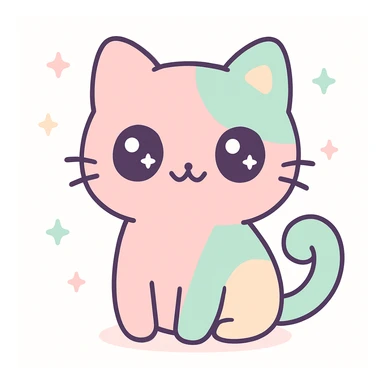 cat in kawaii style sticker