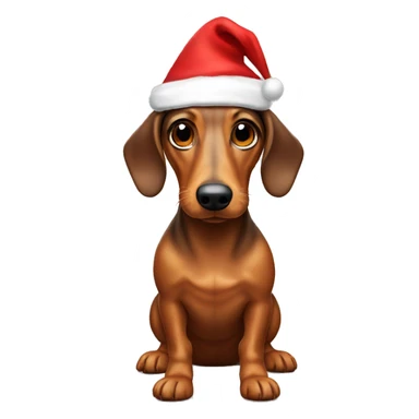 wiener dog with a santa hat sticker