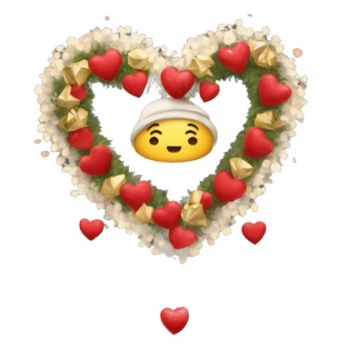 New Year's heart with garlands sticker