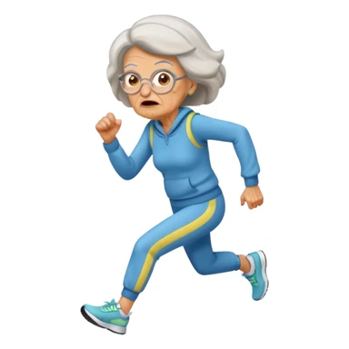grumpy old lady running and chasing spongebob sticker
