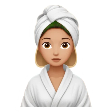 rosto de uma mulher com uma faixa de toalha no cabelo de cor todo castanho como se estivesse no spa, sem o pescoço sticker