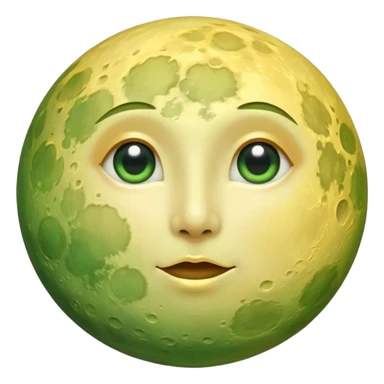 moon with golden and green shadows sticker