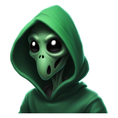 Alien with hood up smoking a blunt sticker