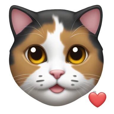Calico cat with heart eyes sticker
