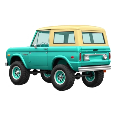 turquoise green classic ford bronco with slot alminum wheels sticker