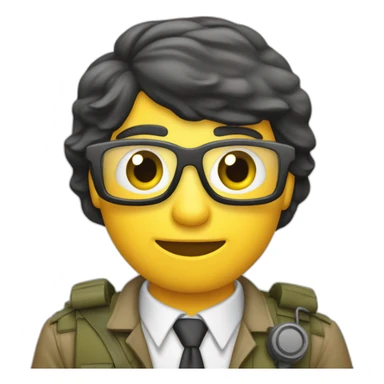 periodista reportero de guerra con microfono sticker