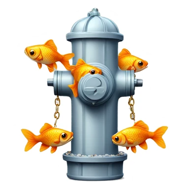 fire hydrant with gold fishes sticker