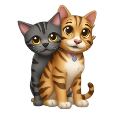 Hugging-bengalcat-and-yorkiedog sticker