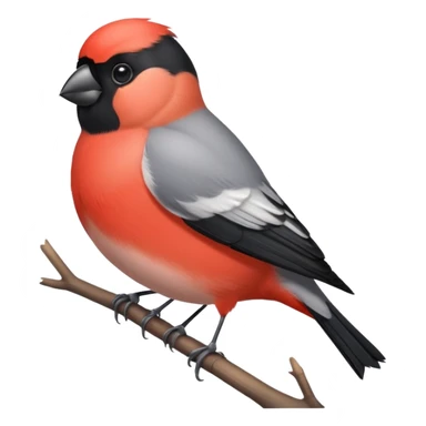 Round and cute bullfinch sticker