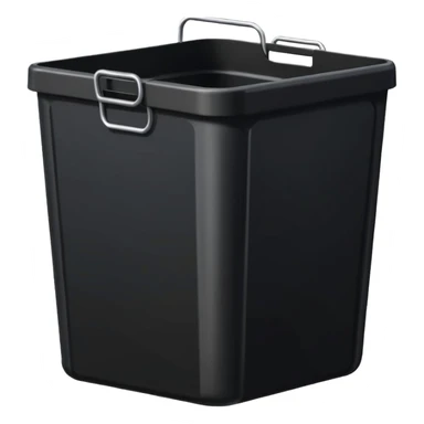 Black square trash can with opened lid sticker