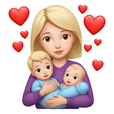 Mamá cargando a bebé y corazones  sticker