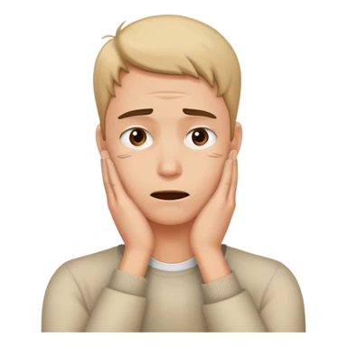 Stressed face with hand around its neck sticker