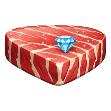 Сделай алмазное мясо. Мясо должно быть в форме стейка голубого цвета (как цвет алмазов) и с алмазной текстурой. Просто возьми emoji мяса из iOS и перекрась его в алмазную текстуру. sticker