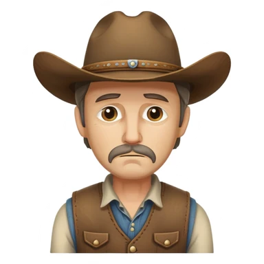 A cow boy sad sticker