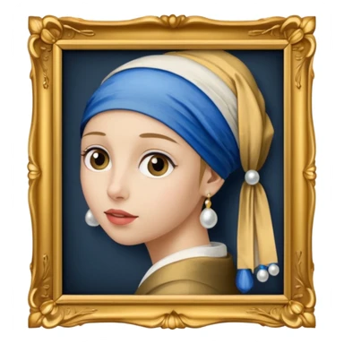 Girl with a Pearl Earring painting with frames sticker