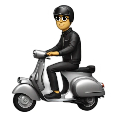 guy in vespa sprint 1968 black sticker