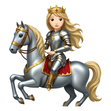 Renaissance princess knight on horse sticker