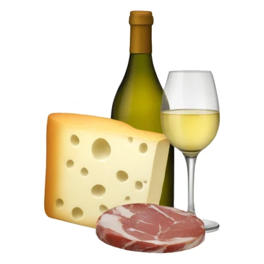 verre de vin blanc, de la charcuterie et du fromage sticker