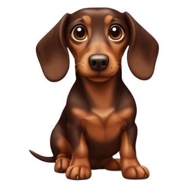 Miniature chocolate brown and tan dachshund wagging its tail sticker