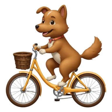 Dog riding a bike sticker