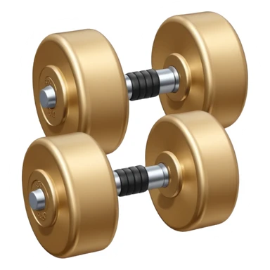 beige dumbbells with a shine sticker
