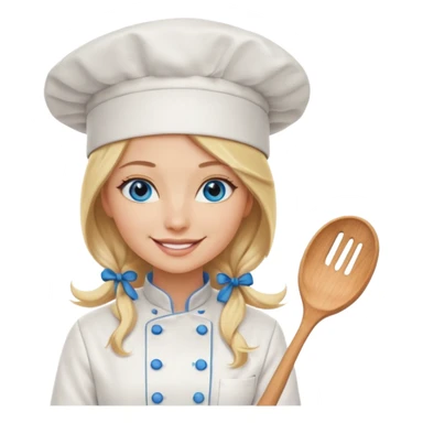 Sexy Long Blonde hair blue eyed female chef sticker