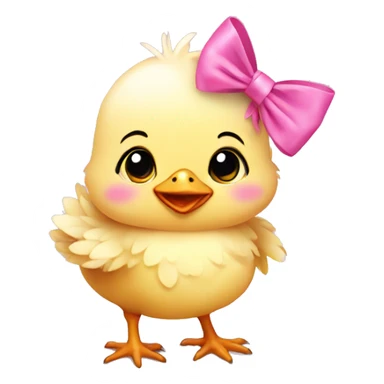 Baby chicken with pink bow sticker