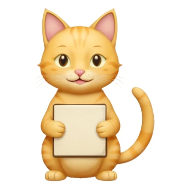 cute yellow smiling cat with full body with note and no clothes sticker