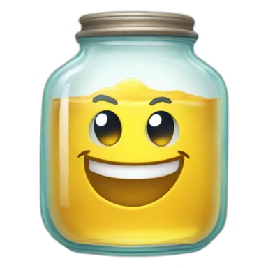 a glass jar of liquid smirks slyly sticker
