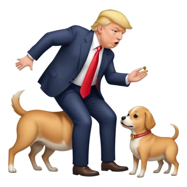 Trump farting on a dog sticker