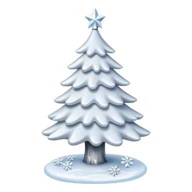 White christmas tree with cold theme sticker